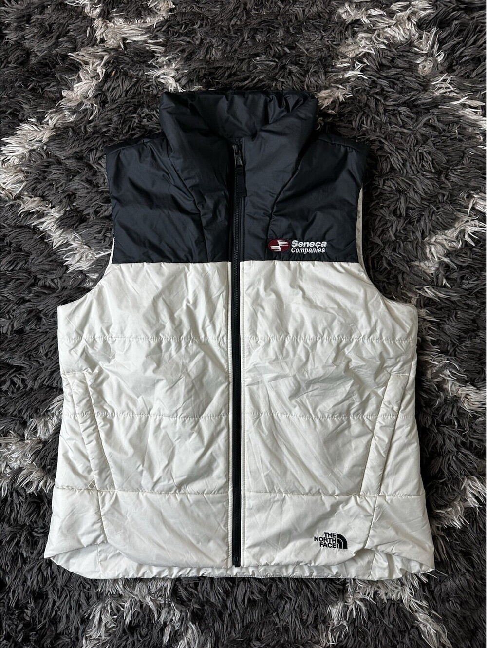 The North Face Seneca Companies Full Zip Puffer Vest Womens Size Large White